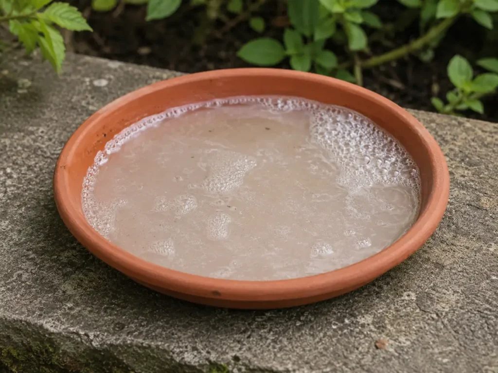 eau savonneuse avec vinaigre