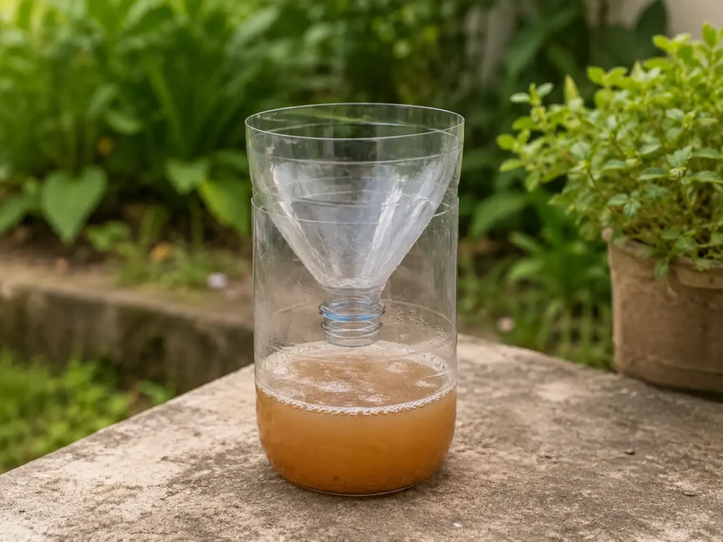bouteille avec levure et sucre pour moustique