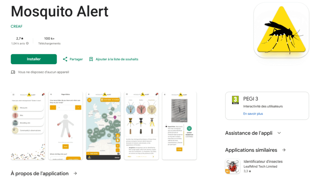 application mosquito alert